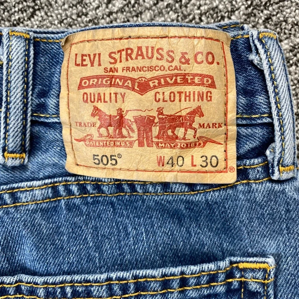 Levis 505 Jeans Mens 40x30 Blue 2013 Dark Stonewash Regular Straight Leg Denim
